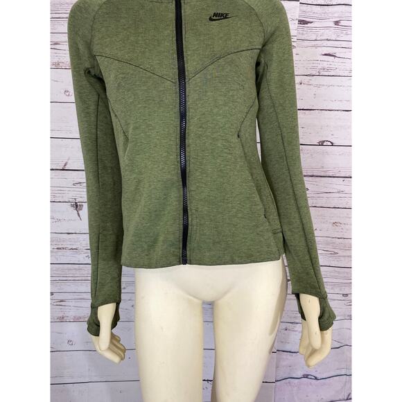 NIKE TECH FLEECE WINDRUNNER Jacket HOODIE GREEN size XS - Picture 4 of 12